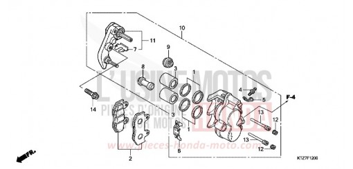 FRONT BRAKE CALIPER PES1258 de 2008
